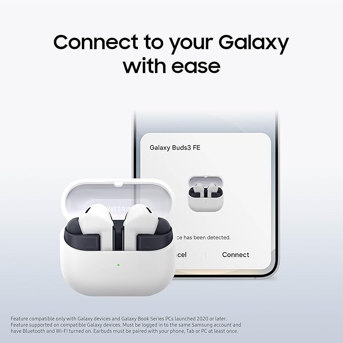 SAMSUNG Galaxy Buds 3 FE (2025) True Wireless Bluetooth Earbuds Active Noise Cancellation Powerful Sound Clear Calls Long Lasting Battery Hands Free AI Gray [US Version 2 Year Warranty]