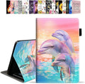 Case for All-New Amazon Kindle Fire HD 10 &amp 10 Plus Tablet 10.1 (13th/11th Generation 2023/2021 Release) - PU Leather Folio Case with Smart Auto Wake/Sleep Cute Dolphin
