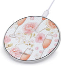Rose Champagne Glasses Fast Portable Charger 10W Funny Graphic Phone Charging Pad with USB Cable