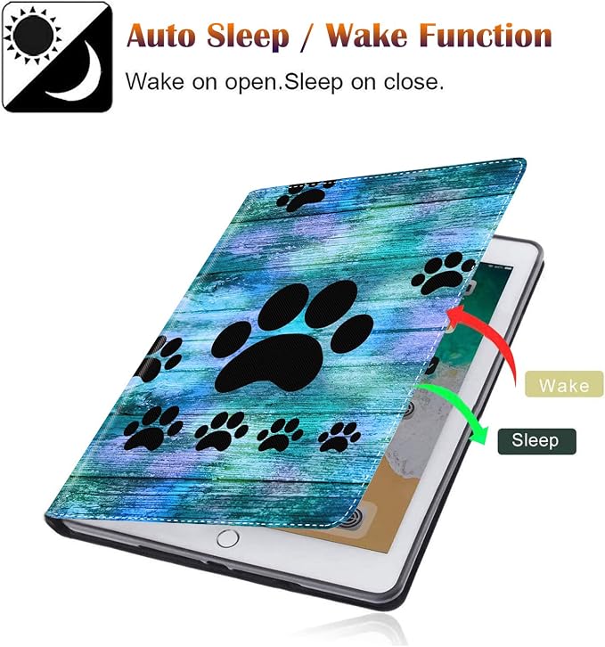 Antique Blue Wood Grain Dog Paw
