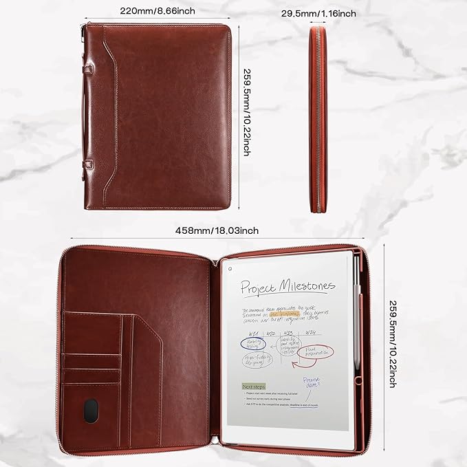 E NET-CASE Case for Remarkable 2 Tablet 10.3 inch (2020 Released) - Business Handheld Design Upgraded PU Leather Cover for Remarkable 2 Digital Paper with Zipper &amp Pen Holder (Brown)