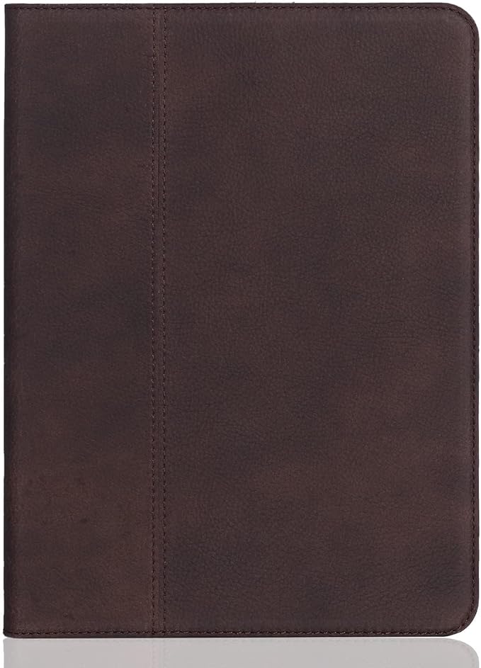 Gexmil Genuine Leather Case for iPad Pro 11 Inch (M5/M4) 2025/2024 with Adjustable StandProtective Shockproof Premium Leather Smart Folio Cover Auto Sleep/Wake Anti-Slip Sanded Brown