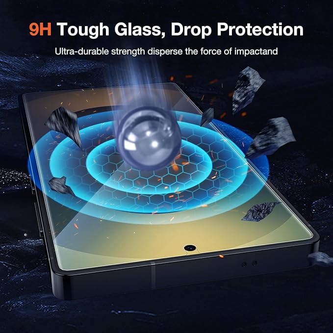 2 Pack HD Screen Protector for Samsung Galaxy S25 Ultra High Definition Clarity Protective Film 100% Fingerprint Unlock 9h+ Tempered Glass Automatic Dust Removal Anti-Scratch Protection
