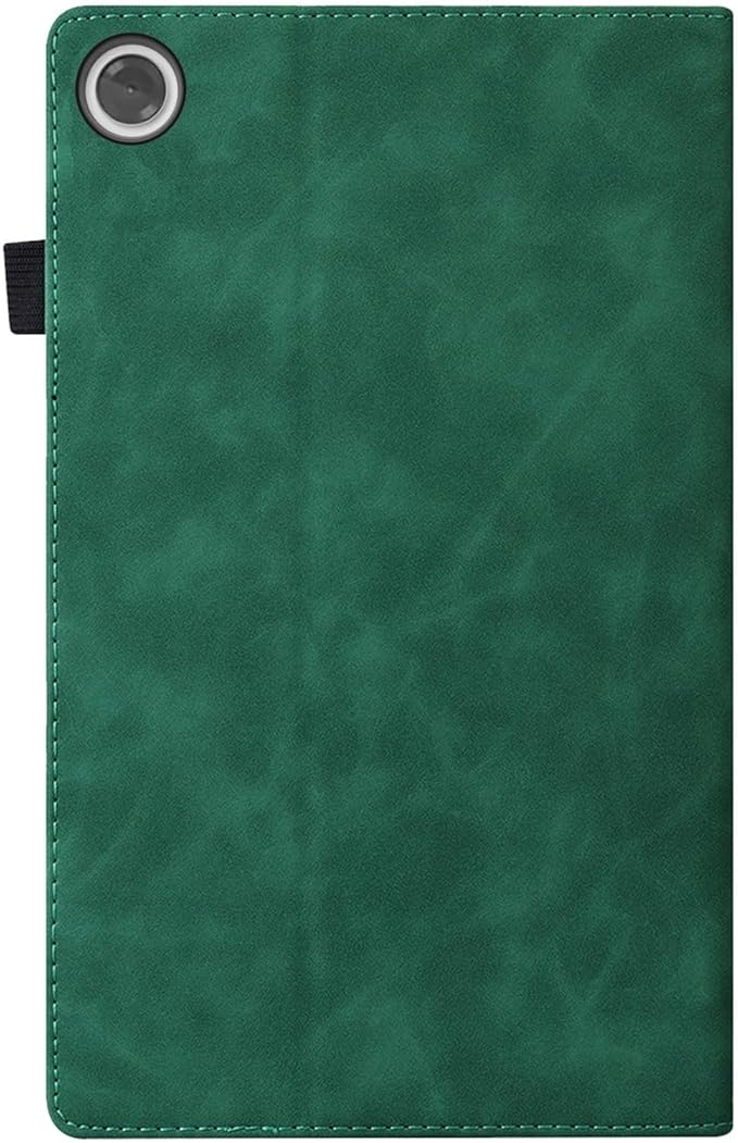Shockproof Case for Lenovo Tab One 8.7 inch 2025 Model - Retro PU Leather + TPU Hybrid Protective Cover with Anti-Slip Grip Strap &amp Card Slots -Green