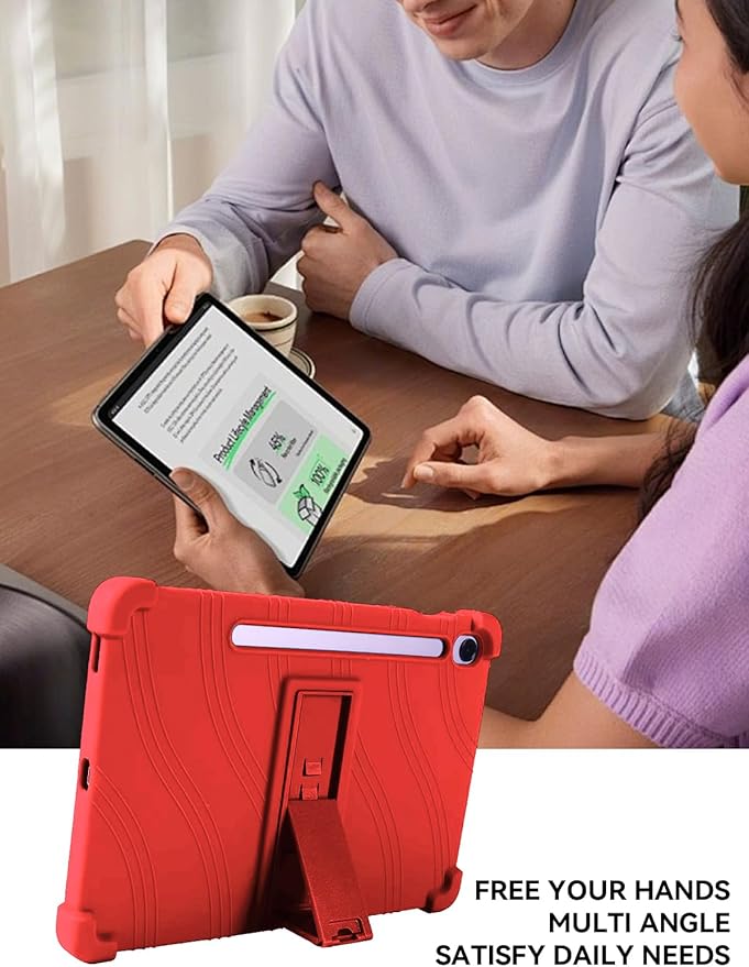 Case for Samsung Galaxy Tab S10 FE Plus/S10 FE+5G 13.1-Inch - Protective Cover with S Pen Holder &amp Multi-Angle Viewing Stand (Red)