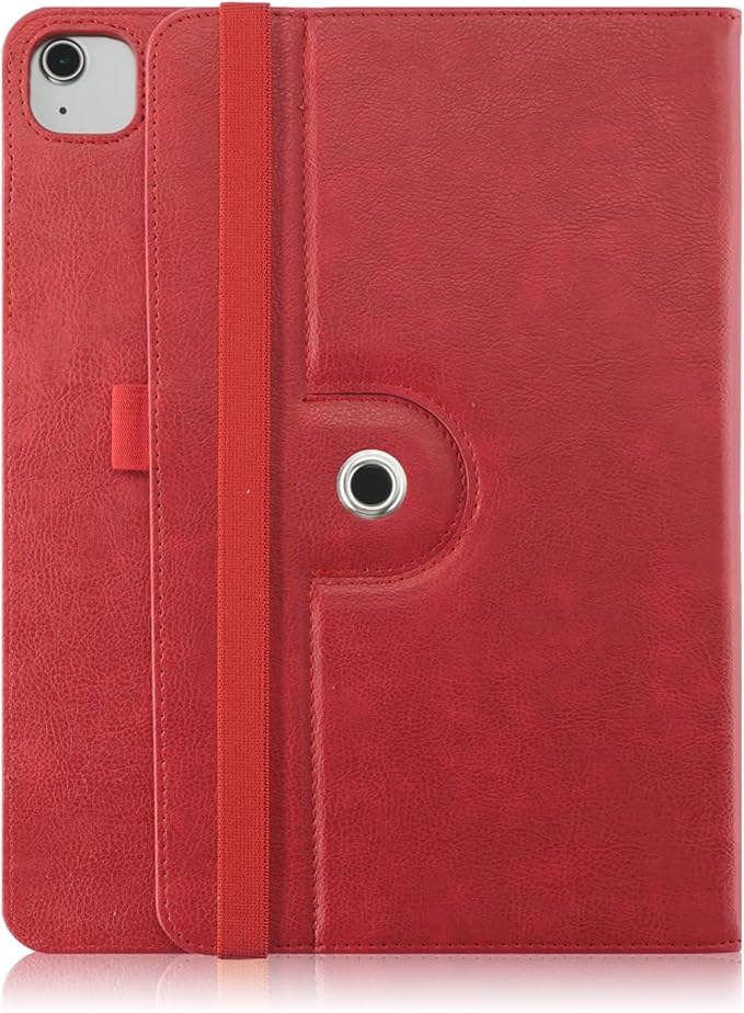 Case Compatible with Tablet iPad Pro 13 inch 7th Generation M4 2024iPad Air 13 inch M2 2024Cover 360° Rotating Stand PU Leather for iPad Pro 12.9 inch 6th/5th /4th/3rd GenRed