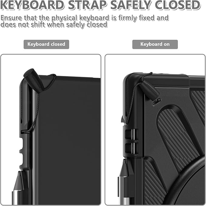 ZenRich Rugged Case for Lenovo ThinkPad X12 Gen 2 12” 2024 –Heavy Duty Shockproof Protective Cover with 360° Rotating KickstandHand &amp Shoulder StrapBusiness FriendlyType Cover Keyboard Compatib