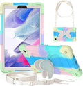 for Samsung Galaxy Tab A7 Lite Case 8.7 Inch 2021 for Kids Girls Women | Full Body Protective Rugged Cute Silicone Cover w/Stand Shoulder Strap for Galaxy Tab A7 Lite SM-T220/T225/T227 Pink
