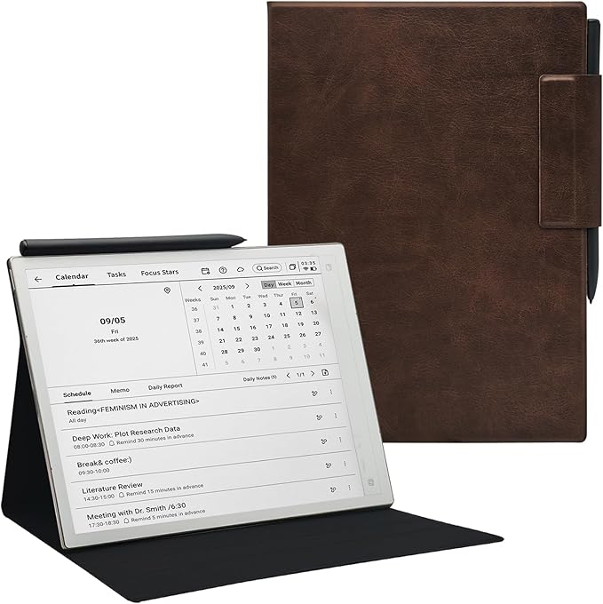 Magnetic Stand Folio Case for iFLYTEK AINOTE 2 10.65 E-Ink Tablet (2025 Released) Ultra-Thin Lightweight Premium PU Leather Cover with Magnetic Pen Buckle &amp Auto Sleep/Wake (Cowhide Brown)