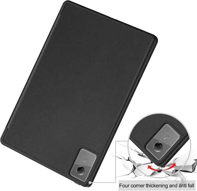 Case for Lenovo Idea Tab Plus 12.1 inch 2025 Model Shockproof Protective Cover with Kickstand Built-in Pen Slot &amp Auto Wake/Sleep Folio Matte TPU Smart Cover -Black
