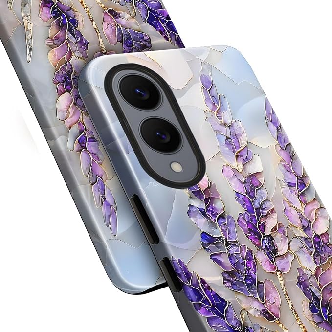 Lavender Stained Glass Purple Floral