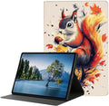 Case for iPad Air 3 10.5 2019/iPad Pro 10.5 2017Slim PU Leather Cover Adjustable Stand Auto Wake/SleepMaple Leaf Squirrel