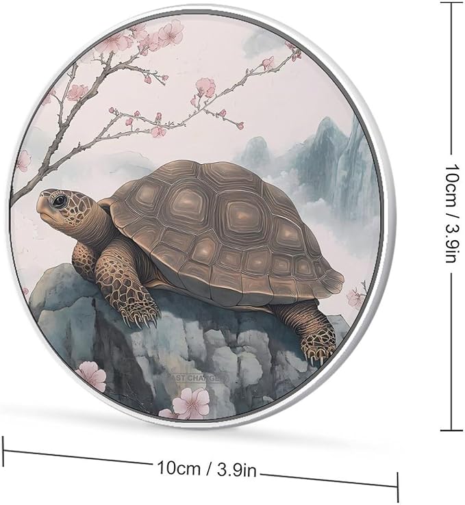 Japan Cherryflowers Turtle Wireless Charger Anti-Slip Wireless Charging Pad Slim Charger Mat for Men Women