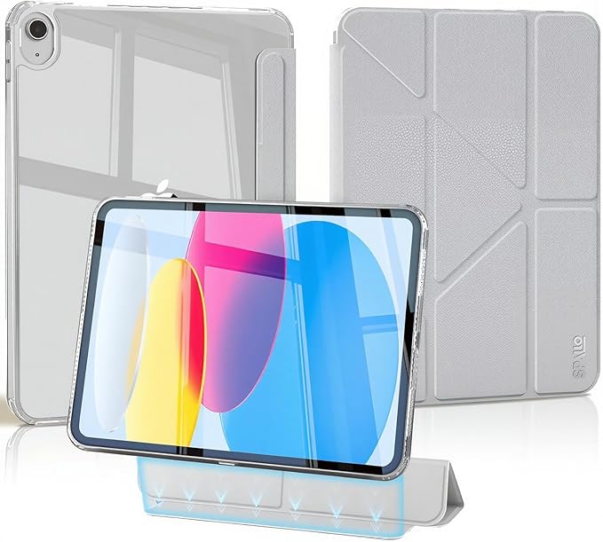 for iPad (A16) 11th/10th Generation Case (2025/2022) - Magnetic Detachable Portrait/Landscape Stand Cover with Hard Shell Back5 Standing AnglesAuto Wake/Sleep Slim &amp LightGray
