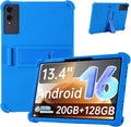 Case for TECLAST T65 13.4-Inch Tablet – Shockproof Silicone Protective Cover with Kickstand Drop-Resistant Business Style (Blue)