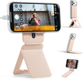 MOFT Phone Stand Magnetic Phone Tripod Stand Stain-Resistant MOVAS Leather &amp Angle Adjustment &amp Strong Magnets Tripod for iPhone 17/16/15/14/13/12 (Included Metal Ring)-Peach Pink