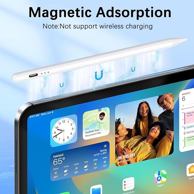 【2Pack】 Stylus Pen for Apple iPad 2018-2025 A16 11/10/9/8/7/6iPad mini A17 Pro/6/5iPad Air M3/M2 11/13/5/4/3iPad Pro M5/M4 13/12.9/11 USB-C Fast Charging PencilPixel-Perfect Tilt Sensitivity