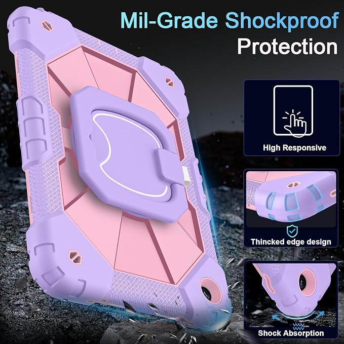 Case for Samsung Galaxy Tab A9+/A9 Plus 11 Inch with Screen Protector/Rotating Stand/Pen HolderMilitary Grade Shockproof Cover for Galaxy Tab A9 Plus Case (SM-X210/X216/X218)