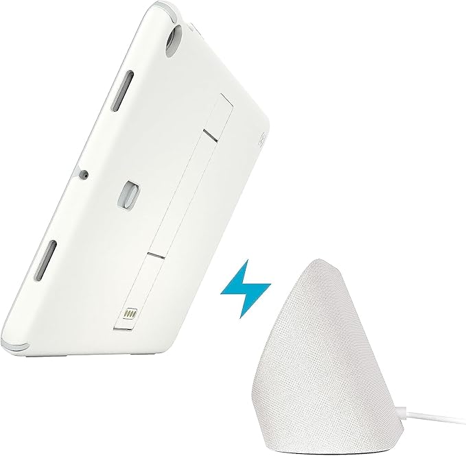 Speck Google Pixel Tablet 2023 Case and Stand - Full Back Thin Scratch Resistant Drop Protection &amp Adjustable Kickstand - Works with Google Pixel Charging Speaker Dock - White &amp Silver Stan
