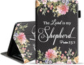 Case for Amazon Fire HD 8/Fire HD 8 Plus Tablet (12th/10th Generation 2024/2022/2020 Release) - PU Leather Folio Cover with Smart Auto Wake/Sleep Floral Quote Bible Verse Psalm 23:1