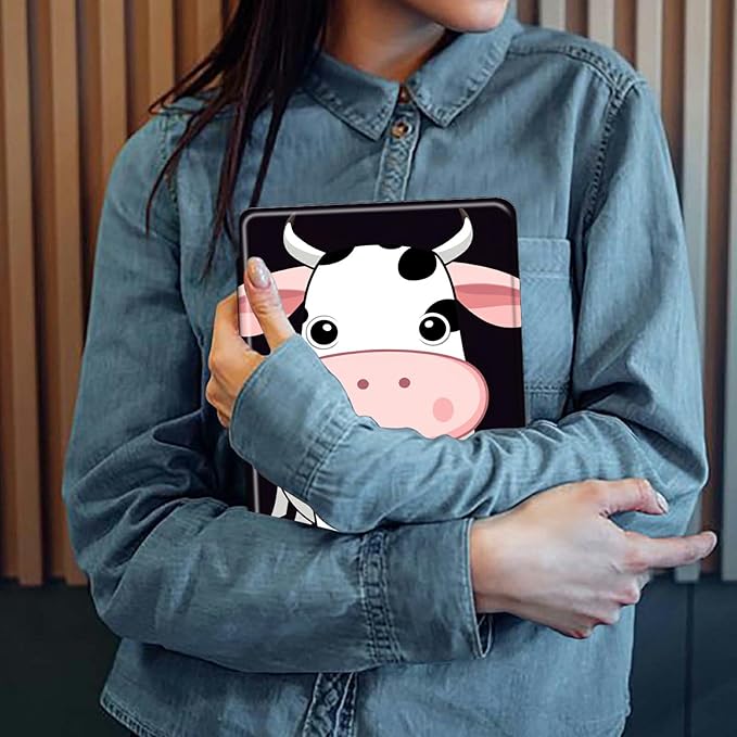 Case for iPad Pro 11 Inch Case M4(2024 5th Generation) Cow with Big Ears Theme 360 Degree Rotating Stand Protective Cover with Auto Sleep/Wake