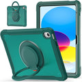 Batianda Ultimate Protective Case for New iPad 11th Generation 11 inch 2025 A16 Chip Sturdy Rugged Shockproof Silicone Tablet Cover with 360° Rotatable Ring Kickstand &amp Pencil Holder Teal