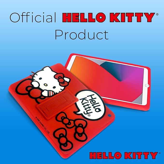 Hello Kitty Kids Case for iPad - 9th Generation iPad iPad 8th Generation iPad 7th Generation Case - 10.2 Case 2019/2020/2021 - Tablet Cover with Stand Shockproof Silicone Protector