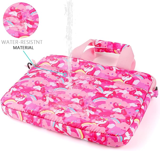 Kids Tablet Bag for Girls Kids Tablet Carrying Case for Fire HD 10 HD 8 Fire 7 Sleeve Bag Kid Kindle Bag iPad Bag for Kid Unicorn Pink