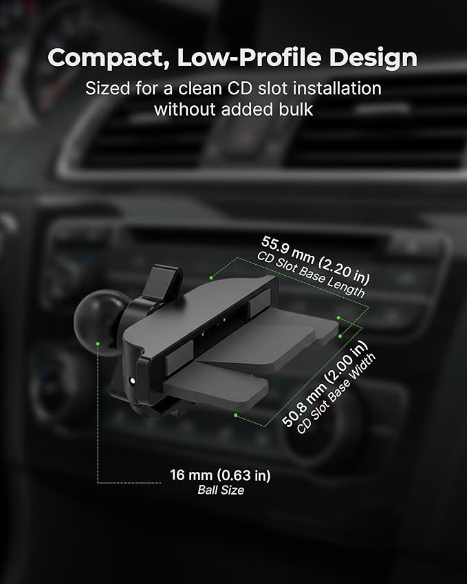 Qi2 15W Wireless Car Charger CD Mount for MagSafe - Magnetic Wireless Charger - Built in on/Off Switch for Charging - Fast Charging &amp Compatible with iPhone 17 16 15 14 13 12 Series