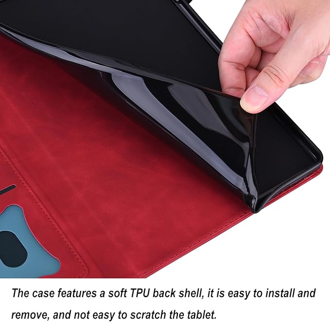 for OnePlus Pad 2 Case 12.1 inch 2024 Released Retro Folio Shell for OnePlus Pad Pro Cover with Card Holder &amp Multi-Angle Stand -Red