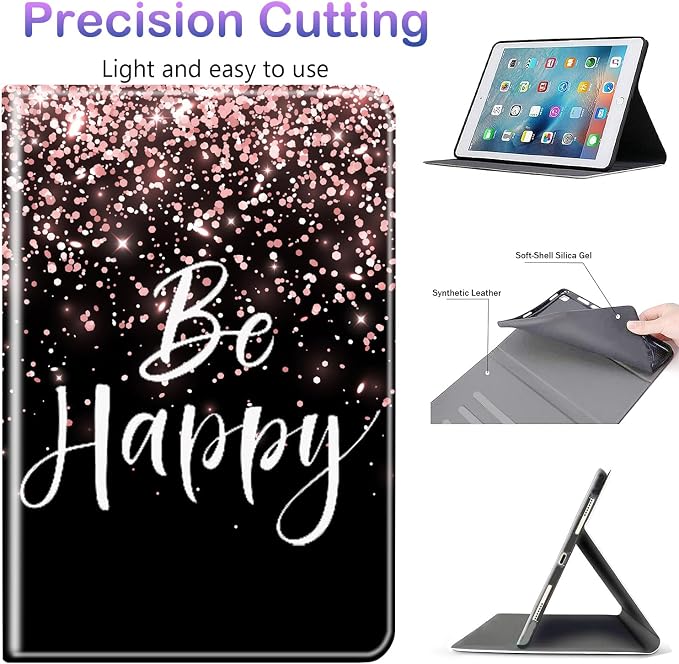 Rose Gold Glitter Black Be Happy