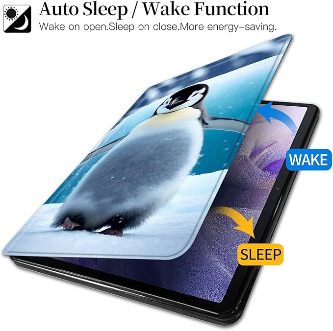 Case for iPad Pro 11 Inch Case M4(2024 5th Generation) Penguin Theme 360 Degree Rotating Stand Protective Cover with Auto Sleep/Wake
