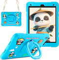 Case for iPad 9th/8th/7th Generation iPad 10.2 Inch 2021/2020/2019 Funny Cartoon Silicone 3D Panda Design Kids Case Heavy Duty Protection with Stand/Pencil Holder/Shoulder Strap