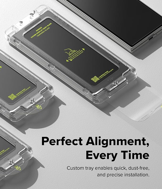 Ringke Cover Display Easy Slide [Super Easy to Install] Compatible with Samsung Galaxy Z Fold 7 Screen Protector for the Outer Display Case Friendly Shatterproof Front Tempered Glass - 2 Pack