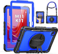 SEYMAC Case for Lenovo Tab M11/K11 11 Inch Heavy Duty Shockproof Protective Case with Screen Protector 360° Rotating Stand Hand/Shoulder Strap and Pen Holder Blue