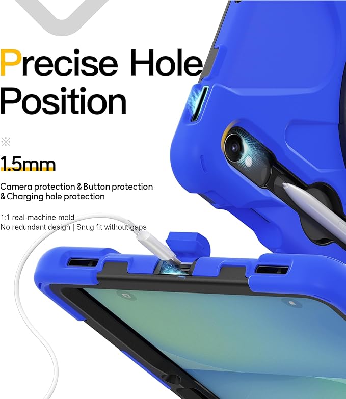 BRAECN Case for Samsung Galaxy Tab S10 Lite/S10 FE/S9 FE 5G 10.9&amp S9/S8/S7 11Heavy Duty Shockproof Silicone Cover with 360 Rotating Stand &ampHand Strap Kickstand Shoulder Strap S Pen Holde