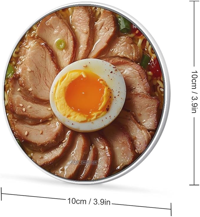 Beef Ramen Noodle Wireless Charger Anti-Slip Wireless Charging Pad Slim Charger Mat for Men Women