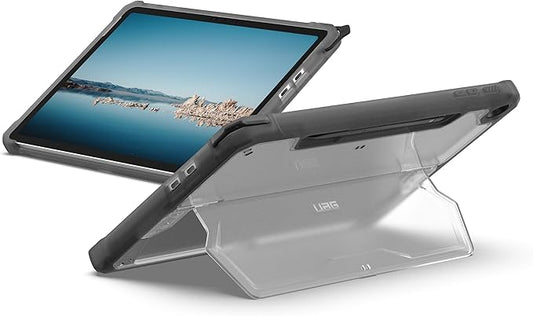 URBAN ARMOR GEAR UAG Designed for Microsoft Surface Pro 1st Edition 12 Case - Rugged Transparent Clear Protective Cover with Multi-Angle Built-in Kickstand &amp Pen Holder Military Grade Plyo Ice/A