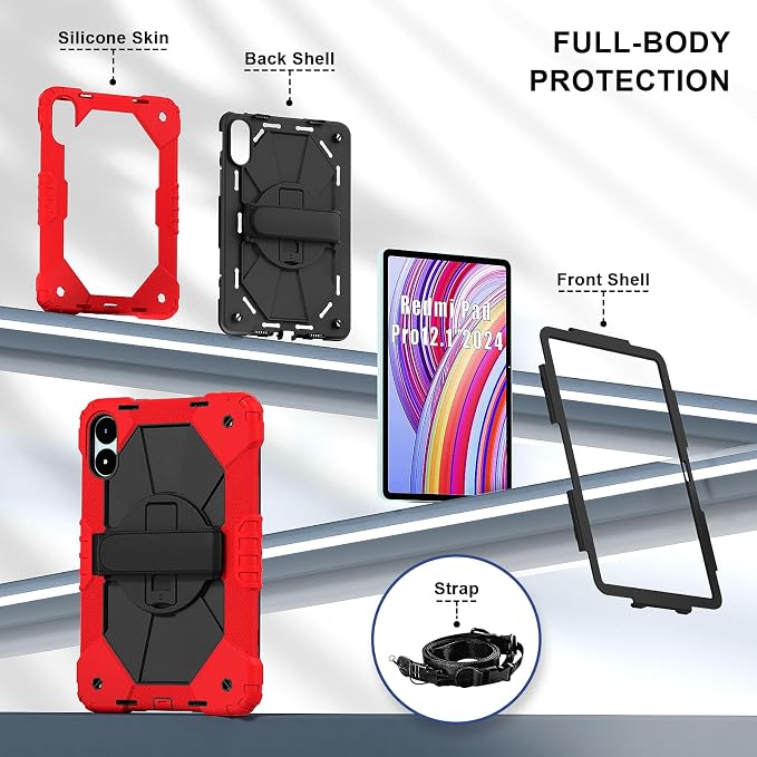 Red/Black+2PCS Glass