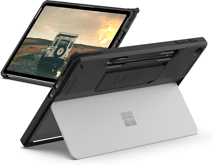 URBAN ARMOR GEAR UAG Designed for Microsoft Surface Pro 1st Edition 12 Case - Rugged Protective Cover with Built-in Handstrap &amp Pen Holder Military Grade Drop Proof Scout Black