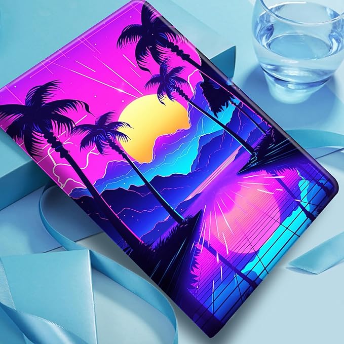 DIGTIALLL Case for Amazon Kindle Fire HD 10 Tablet 13th Generation 2023 Release 10.1 PU Leather Smart Protective Cover with Auto Sleep/WakeTropical Landscape Trees