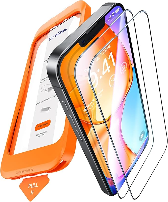 UltraGlass UNBREAK TOP 9H+ Armor for iPhone 17e/ 16e Screen Protector 6.1'' (No.1 Military Grade Shatterproof) Screen Protector 17e/ 16e Tempered Glass (Longest Durable &amp Full Edge Coverage) 2 Pac