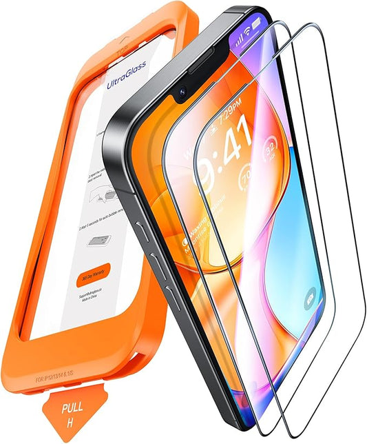 UltraGlass UNBREAK TOP 9H+ Armor for iPhone 17e/ 16e Screen Protector 6.1'' (No.1 Military Grade Shatterproof) Screen Protector 17e/ 16e Tempered Glass (Longest Durable &amp Full Edge Coverage) 2 Pac