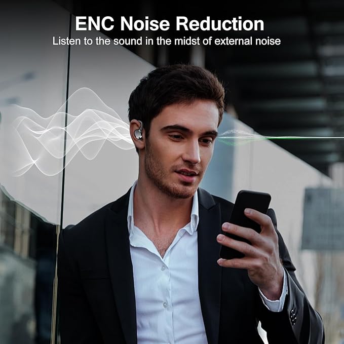 Ear Buds Wireless Bluetooth Earbuds Bluetooth 5.4 Headphones 68hrs Playtime Sport Earphones with LED Display ENC Noise Cancelling Mic IPX7 Waterproof Earbuds with Hook for Sports/Workout/Running