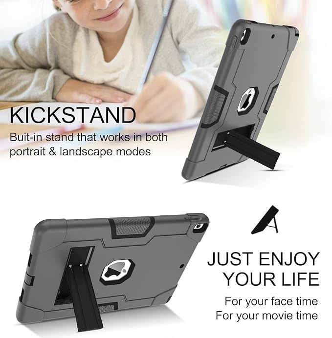 BENTOBEN for iPad Air 3rd Generation Case iPad Pro 10.5 2017 Case 3 Layers Heavy Duty Rugged Shockproof Kickstand Protective Tablet Cover for iPad Air 3 10.5 2019 /iPad Pro 10.5 2017 Gray/Black