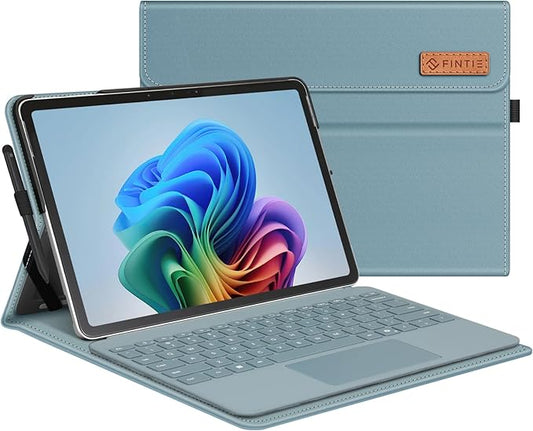 Fintie Case for Microsoft Surface Pro 12 Inch 1st Edition (2025) Multiple Angle Viewing Portfolio Business Cover with Pocket &amp Stylus Holder Compatible with Type Cover Keyboard (Ocean Blue)