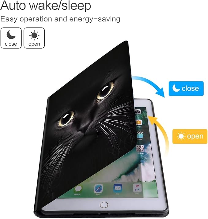 Tablet Case for All-New Amazon Kindle Fire HD 10 Tablet (13th Generation 2023 Release) - Auto Wake/Sleep Shockproof Full Body Rugged Cover Soft TPU Smart Stand Case Big Cat Eyes