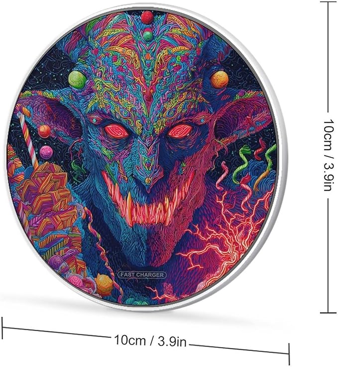 Christmas Krampus Devil Fast Portable Charger 10W Funny Graphic Phone Charging Pad with USB Cable