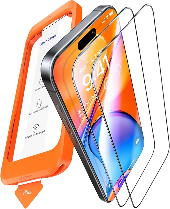 UltraGlass UNBREAK TOP 9H+ Armor for iPhone 17 Pro Max Screen Protector [NO.1 Military Grade Shatterproof] Screen Protector 17 Pro Max Tempered Glass 17 ProMax Longest Durable Full Coverage 2 Pack