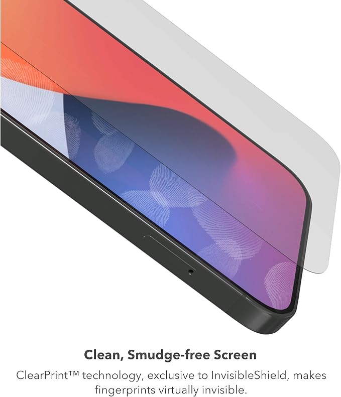 ZAGG Glass Elite VisionGuard+ Screen Protector - for iPhone 12 Pro Max - Impact Protection Scratch Resistant Fingerprint Resistant Smudge Resistant Oil Resistant InvisibleShield clear (200106675